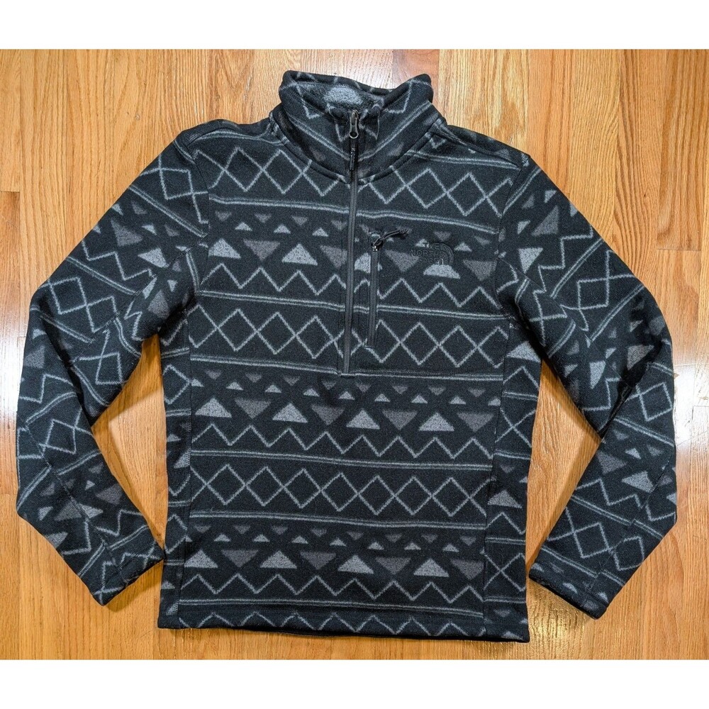 THE NORTH FACE Mens Novelty Gordon Lyons Quarter Zip Fleece Jacket S Geometric